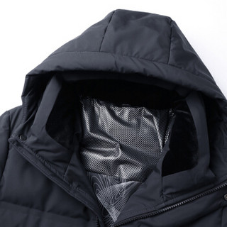 卡帝乐鳄鱼(CARTELO)羽绒服男士2019年冬季新款短款加厚保暖连帽时尚男装外套 黑色 170