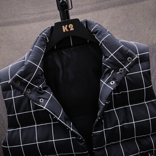 卡帝乐鳄鱼（CARTELO）马甲男士2019冬季新款时尚修身百搭棉服外套上衣 格子 L