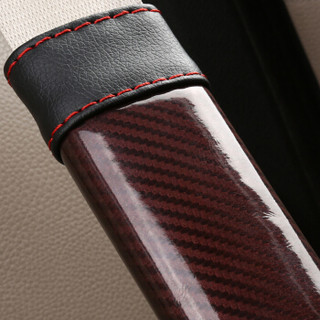 WRC碳纤纹运动纤皮汽车安全带套护肩套装加长 四季通用 保险带套对装内饰用品 咖啡色 厂家直发