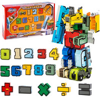 88VIP：GUDI 古迪 积木 数字变形机器人合体金刚男孩益智拼装玩具 数字变形机器人套装（10个数字+5个符号）