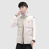 俞兆林马甲男立领加厚韩版时尚修身坎肩学生青年棉马甲2019冬YMMJ1910153卡其色L