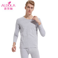 雅黛俪保暖内衣男女士圆领棉质基础薄款情侣纯色秋衣秋裤套装DYL81306 男款 浅灰 XXXL