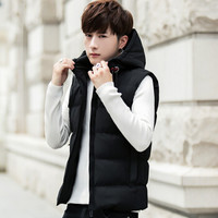 鳄鱼恤 CROCODILE 马甲男2019秋冬新款潮流时尚男士休闲户外运动百搭连帽马甲男士JSWZ  8302 黑色 XL