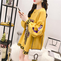 莉夏乐 针织衫女宽松秋冬季2019新款女装网红慵懒风靓丽气质毛衣韩范 MMTD8165 黄色 均码