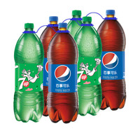 百事可乐 Pepsi 碳酸饮料 2L*3瓶 + 七喜 7喜 7up 柠檬味汽水 2L*3瓶  混入装 ()
