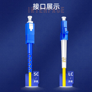 山泽(SAMZHE)光纤跳线 工程电信级万兆LC-LC多模双芯OM4 低烟无卤环保光纤线 收发器尾纤 5米G4-LCLC05