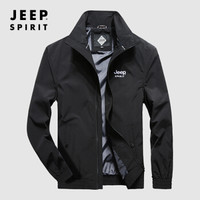 Jeep 吉普 夹克男2019年秋冬新品休闲立领男士上衣男装外套男WGQ7918 黑色 XL