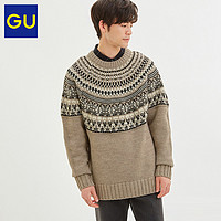限尺码：GU 极优 320201 男士费尔岛复古毛衣