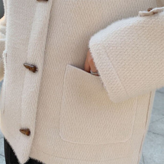 MAX WAY 女装2019冬季外套短款新款韩版小个子皮毛上衣女棉服QDmw0923 白色 XL