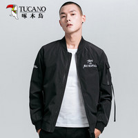 啄木鸟（TUCANO）夹克男2019秋季新品韩版潮流工装夹克时尚简约百搭男装外套男 黑色 4XL