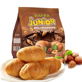 几牛（Junior）几牛迷你夹心牛角面包（榛子味）-40g*6包礼盒装     Junior Mini Croissant Hazelnut