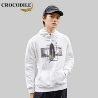 鳄鱼恤（CROCODILE）加绒卫衣 男士2019秋冬时尚潮流韩版休闲卫衣 A037-KL1911 白色 M