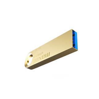 麦克赛尔（Maxell）16GB 金属U盘 USB2.0 睿速系列 车载U盘 时尚金色 防水防摔防尘 商务系列 多用车载优盘