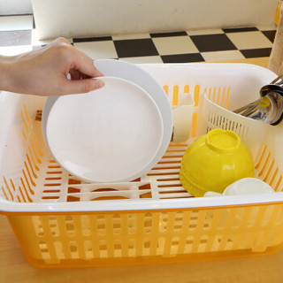 振兴 厨房置物架塑料带盖沥水碗架装碗筷收纳箱放餐具碗筷收纳盒放碗柜YH5946