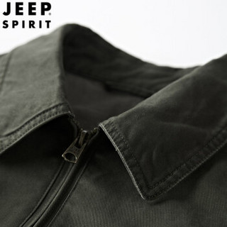 吉普 JEEP 2019秋冬季新款夹克男 翻领水洗商务休闲外套LST1505 黑蓝 2XL