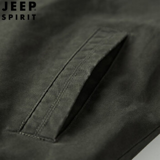 吉普 JEEP 2019秋冬季新款夹克男 翻领水洗商务休闲外套LST1505 黑蓝 2XL