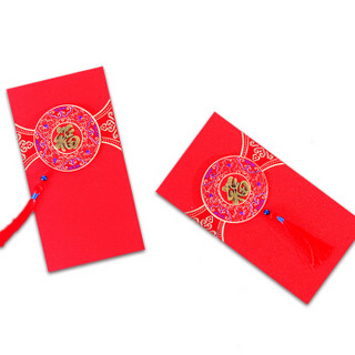 佳妍 新年红包袋通用利是封新款压岁红包年会员工公司福利奖金红包福字款2个装