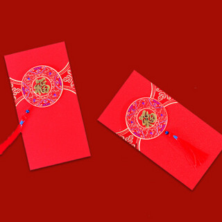 佳妍 新年红包袋通用利是封新款压岁红包年会员工公司福利奖金红包福字款2个装