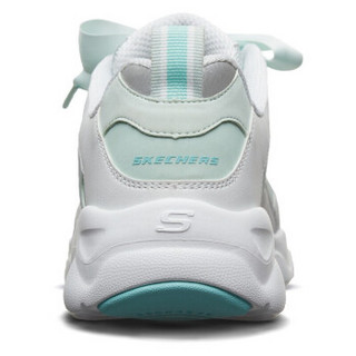 斯凯奇（Skechers）女款校园复古厚底增高熊猫时尚休闲老爹鞋 88888359 白色/浅绿色/WAQ 38