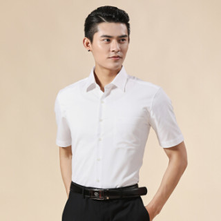 商品步森男装(busen)短袖衬衫 纯色职业装 四季款 白色 175/96a 41
