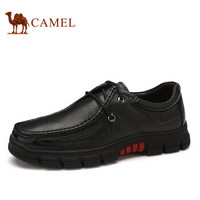 骆驼（CAMEL）  舒适软底商务休闲男士皮鞋 A932211830 黑色 43