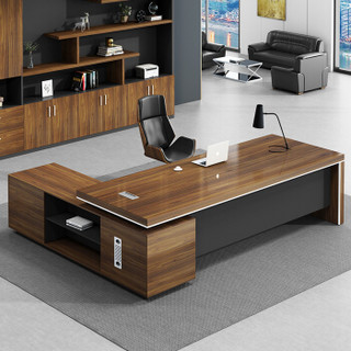 隆旭 老板桌办公桌椅组合主管经理总裁室大班台现代简约办公家具 DBT01 2米*0.8米（含侧柜）