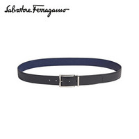 Salvatore Ferragamo 菲拉格慕 经典款男士Gancini系列黑色牛皮革可调式皮带 0686658_C  _ 105