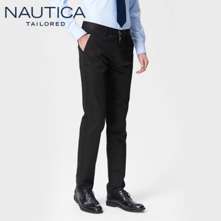 诺帝卡（NAUTICA）西裤男 士正装直筒弹力商务时尚纯色修身休闲长裤 NXK91005 黑色 31(175/78A)