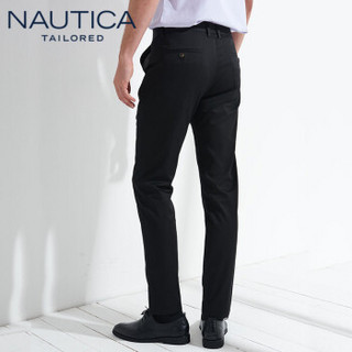 诺帝卡（NAUTICA）西裤男 士正装直筒弹力商务时尚纯色修身休闲长裤 NXK91005 黑色 31(175/78A)