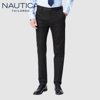 诺帝卡（NAUTICA）西裤男 士正装直筒弹力商务时尚纯色修身休闲长裤 NXK91005 黑色 31(175/78A)