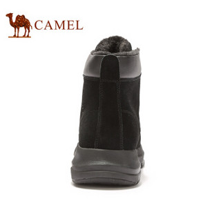 骆驼（CAMEL） 时尚潮流反绒皮男士马丁靴 A942303034 黑色 44