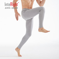 INTERIGHT男士秋裤棉单条装薄款单裤秋冬季保暖裤打底棉毛裤男式线裤衬裤 浅麻灰 XL