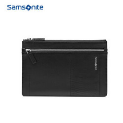 Samsonite 新秀丽 Samsonite/新秀丽男士手包牛皮大容量手拿包休闲钱包手抓信封包 黑色 TO2