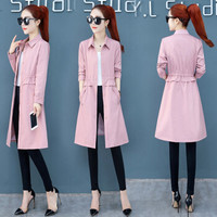 BANDALY 2019秋季新品女装风衣女中长款韩版时尚气质百搭上衣外套 GZZLD8626 粉色 XXL