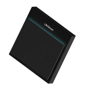 LifeSmart智能家居流光开关 入墙面板按键哑光黑三开 支持手机远程HomeKit小度音箱声音控制