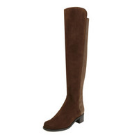 STUART WEITZMAN 斯图尔特·韦茨曼 女士棕色皮革平底高筒靴 RESERVE WALNUT SUE/SUE ELASTIC 36