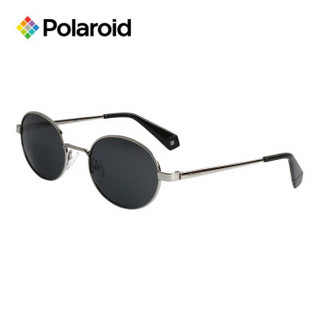 Polaroid 宝丽来 中性款银色镜框银色镜腿灰色镜片眼镜偏光太阳镜 PLD 6066/S 79DM9 51MM