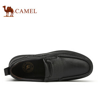 骆驼（CAMEL） 牛皮软底舒适商务休闲男士皮鞋 A932287760 黑色 42