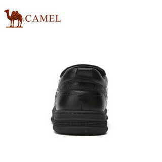 骆驼（CAMEL） 牛皮软底舒适商务休闲男士皮鞋 A932287760 黑色 42