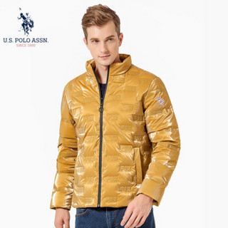 U.S. POLO ASSN.羽绒服男2019秋冬新款男装韩版鸭绒立领外套男上衣潮男装 6194117165 土黄 M