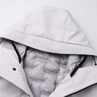 卡帝乐鳄鱼(CARTELO)羽绒服男士2019年冬季新款加厚保暖连帽时尚男装外套 白色 170