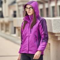 维迩旎 2019冬季新款女装登山服加大码滑雪服男女LOGO定制加厚外套三合一冲锋衣 cchRX1718 女款紫色 M