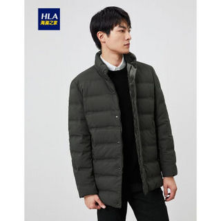 HLA海澜之家羽绒服男2019冬季新品简约净色立领保暖外套HWRAJ4R006A中绿(11)185/100A(54)