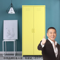 中伟更衣柜员工柜储物柜大衣柜钢制铁皮柜寄存柜二门更衣柜可定制黄色