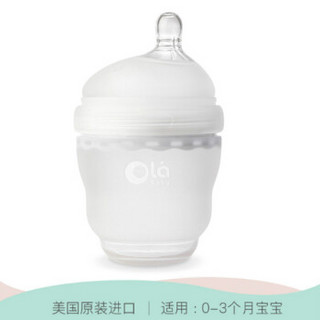 olababy 奶瓶 宽口径硅胶奶瓶120ml 纯净白 婴儿奶瓶 彩趣硅胶奶瓶