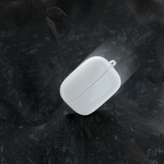 莫凡airpods pro保护套苹果无线蓝牙耳机套超薄硅胶不粘灰尘apple微磨砂纯色防滑防摔壳带挂钩收纳盒 白色