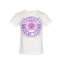 YOUNG VERSACE 范思哲 奢侈品童装 女童白色棉质美杜莎短袖T恤YVFTS280 Y0002 Y4892 4A/4岁/108cm