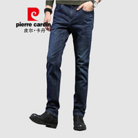 皮尔卡丹pierre cardin 牛仔裤男2019秋季新品宽松直筒休闲商务百搭蓝色裤子男潮P3689-1 蓝色 42码