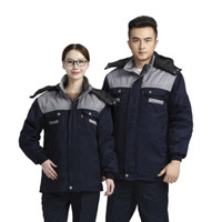 劳博士 LABORS LBS832 冬季工作服 男女棉服 加厚保暖耐磨工厂车间维修劳保服 棉衣 工装 上衣 灰肩 160/S
