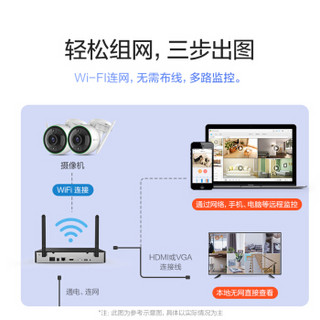 萤石摄像头 200万无线WIFI监控套装X5S+C3C 全彩夜视8台+8路6T硬盘 家用室外高清 H.265存储减半 防水拾音